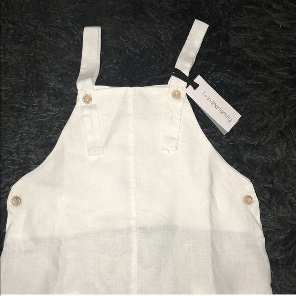 1+ In The Family Barcelona Linen Jumpsuit Romper Designer Spanish Unisex Baby - Picture 3 of 6